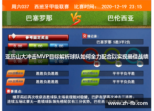 亚历山大冲击MVP目标解析球队如何全力配合以实现最佳战绩